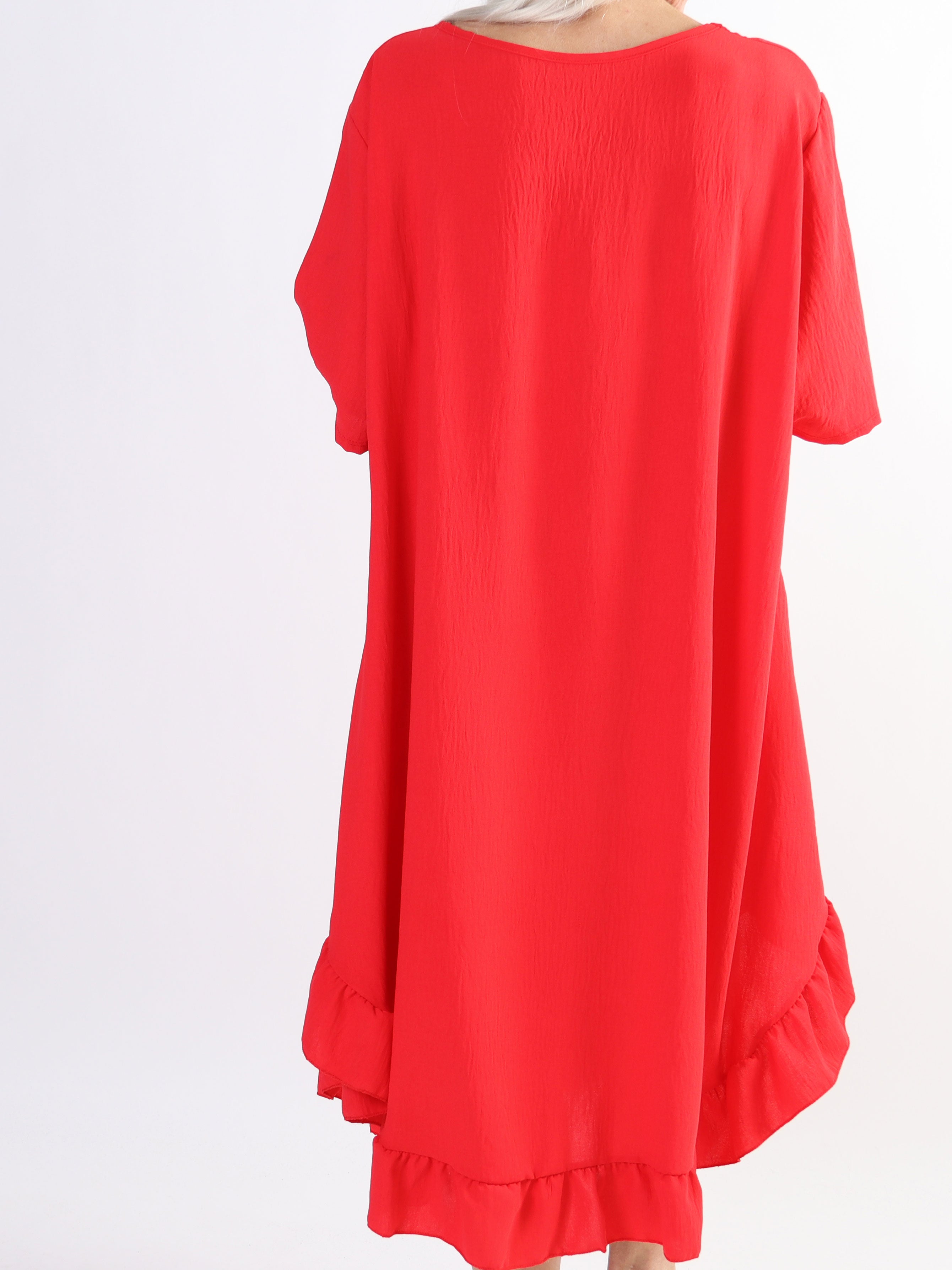 Emmelie - Plus size kjole i viskoseblanding med lommer.